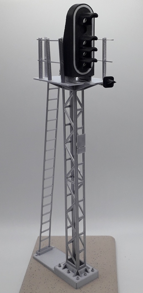 Cible C 4 feux sur mât treillis (1/32, C / S / A / VL, Haut droit, A droite)